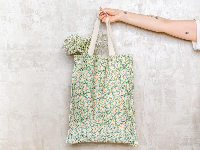 All-Over Print Cotton Tote Bag image 1