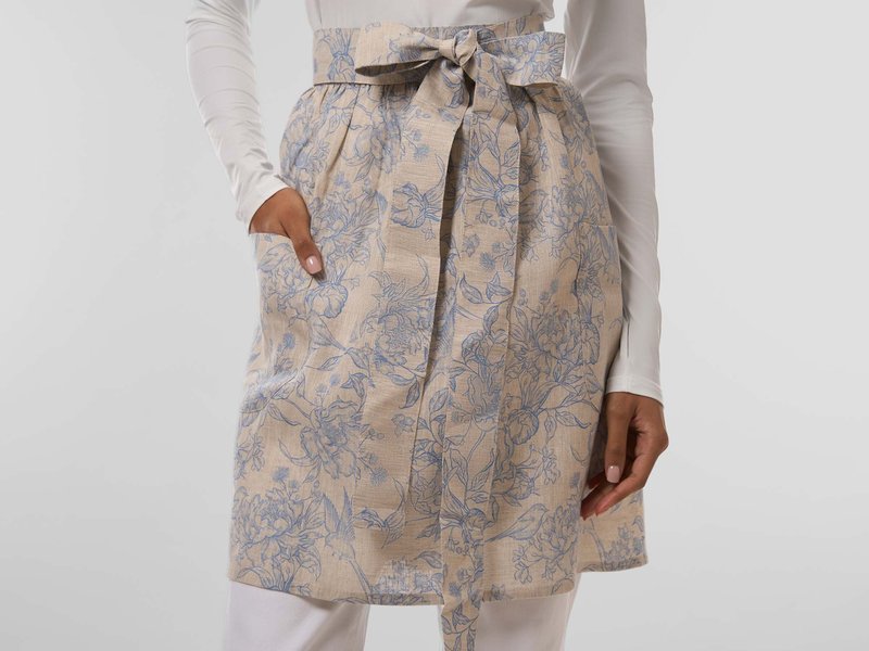 All-Over Print Vintage Half Apron - Pure Linen image 4