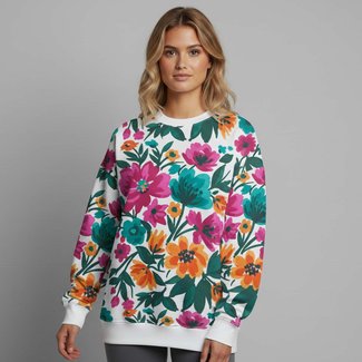 All-Over Print Women's Cotton Sweatshirt hover