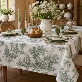 Custom Printed Classic Cotton Tablecloth hover