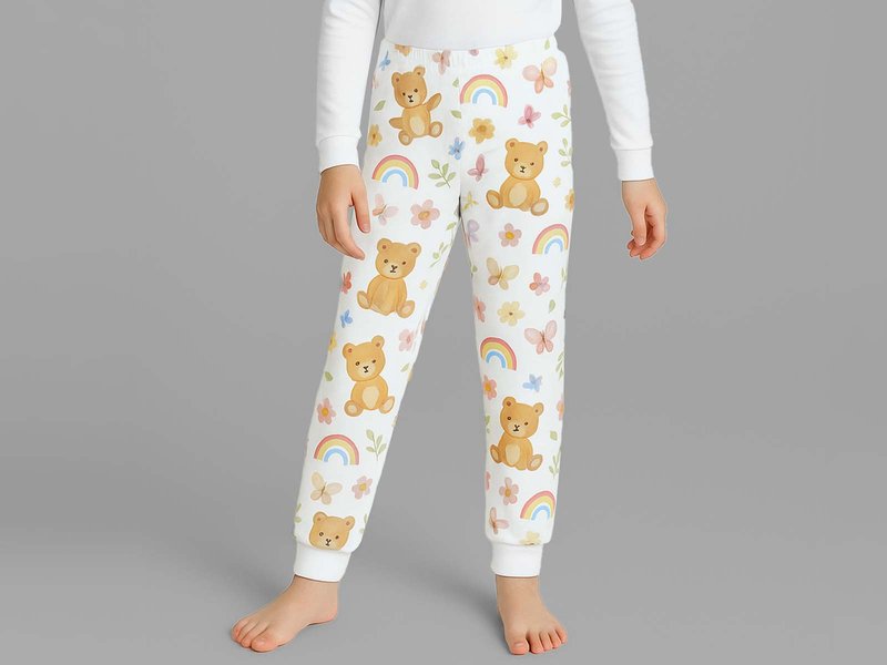 Custom Cotton Kids Pajama Pants – All-Over Print image 1