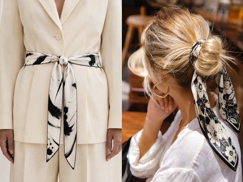 Custom Faux Silk Twilly Scarf image 4