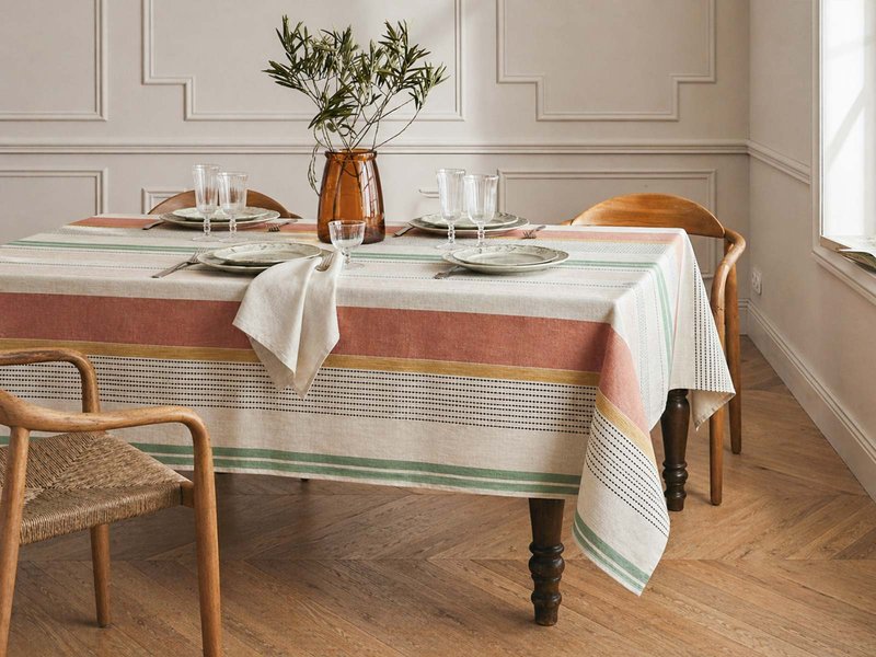 Custom Printed Everyday Linen Look Tablecloth image 1