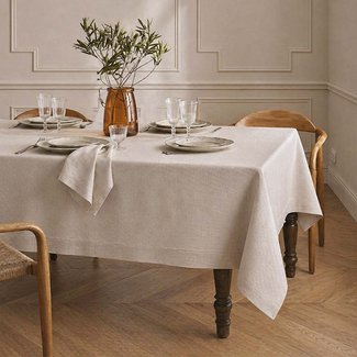 Custom Printed Everyday Linen Look Tablecloth