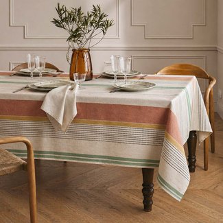 Custom Printed Everyday Linen Look Tablecloth hover