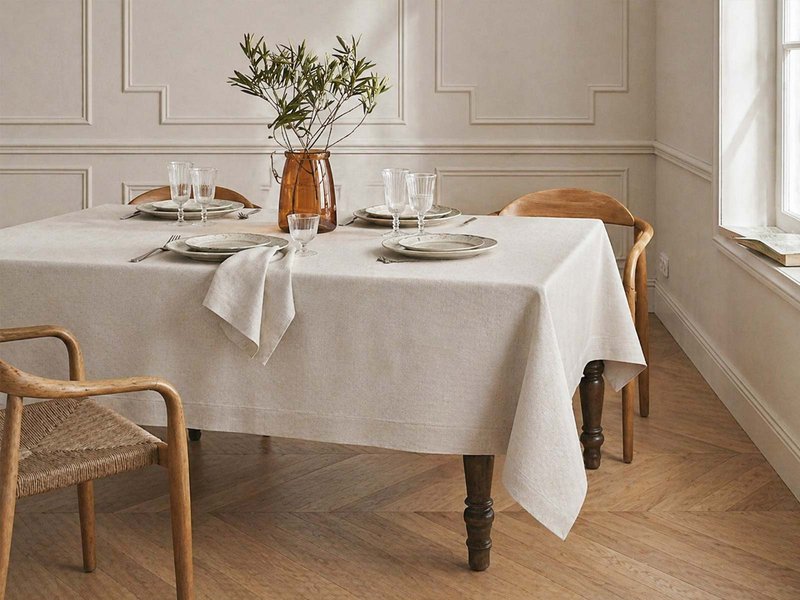 Custom Printed Everyday Linen Look Tablecloth main image