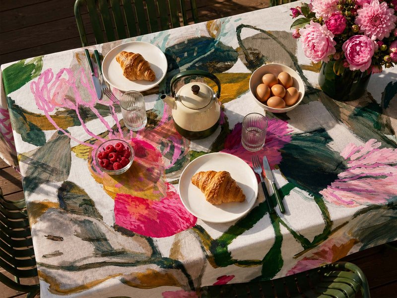 Custom Printed Linen Look Tablecloth image 1