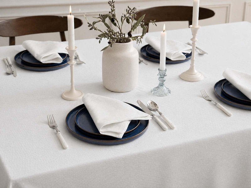 Custom Printed Linen Look Tablecloth main image