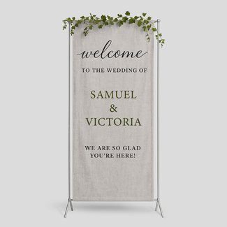 Personalized Linen Wedding Banner
